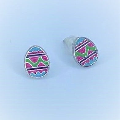 Easter Egg Green Stripe Starlet Shimmer Earrings