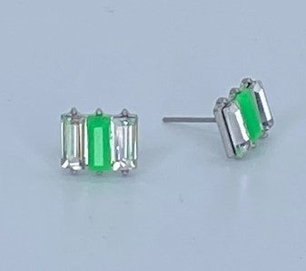 Crystal Bars Green Starlet Shimmer Earrings