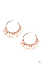 Load image into Gallery viewer, Happy Independence Day Copper Hoop Earrings
