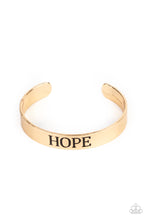 Load image into Gallery viewer, Hope Makes The World Go Round Gold Bracelet
