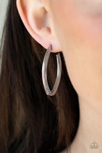 Load image into Gallery viewer, Industrial Illusion Silver Hoop Earrings
