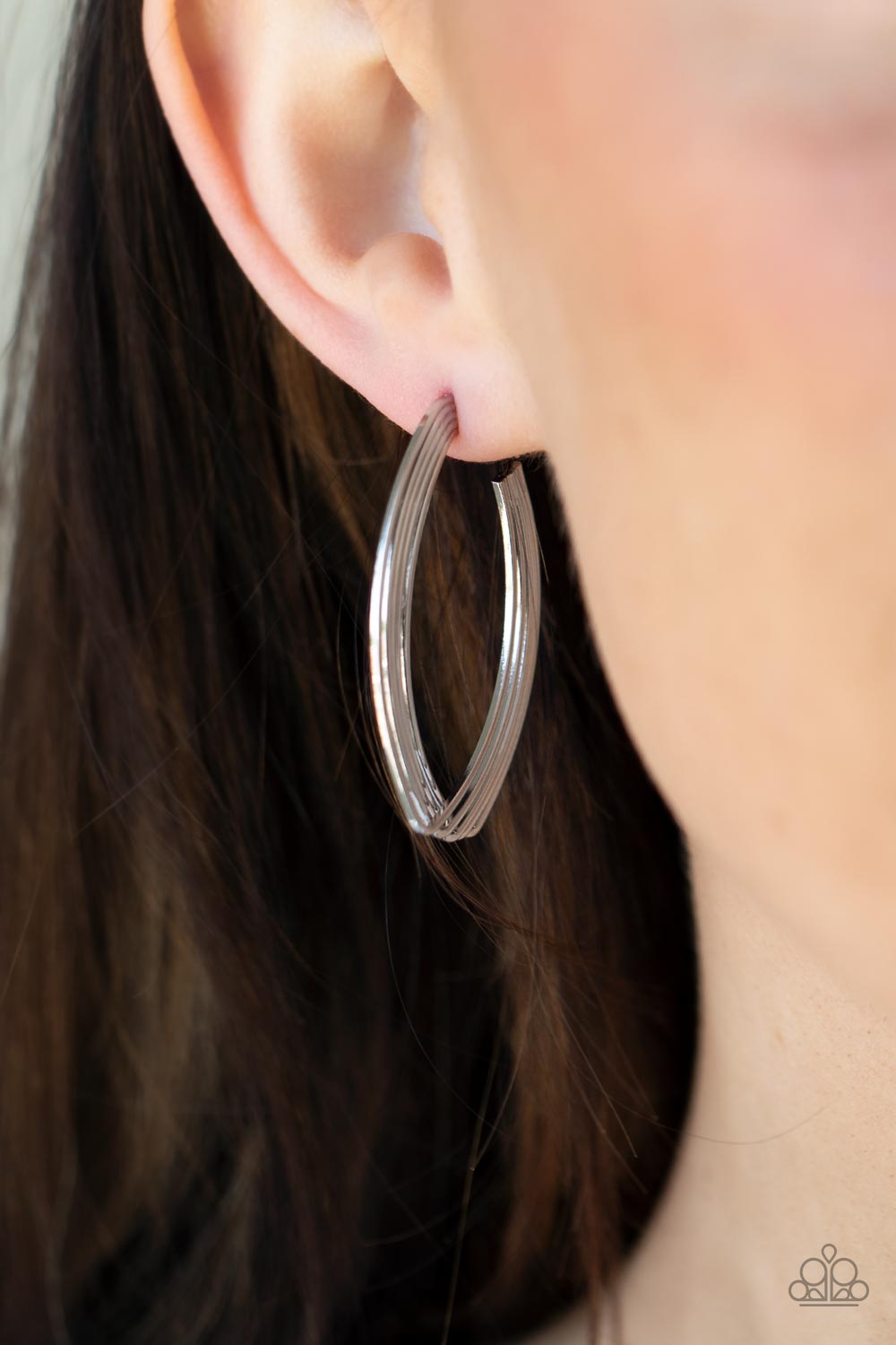 Industrial Illusion Silver Hoop Earrings