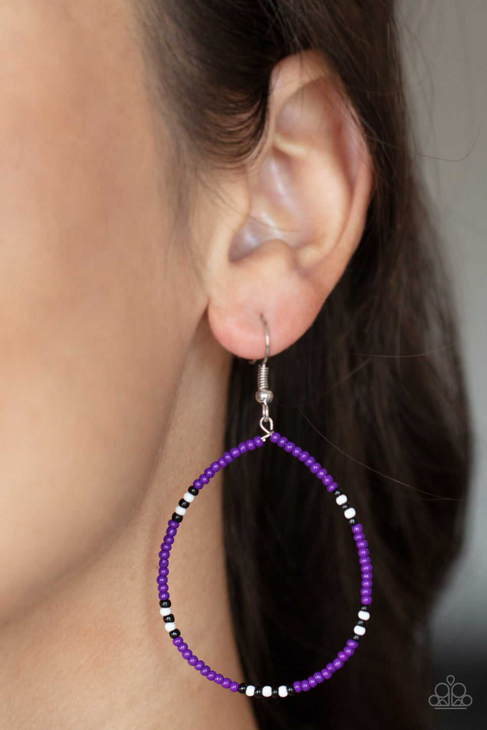 Keep Up The Good Beadwork Purple Earrings