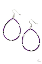 Load image into Gallery viewer, Keep Up The Good Beadwork Purple Earrings
