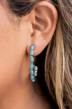 Load image into Gallery viewer, Kick Up a Sandstorm Blue Hoop Earrings
