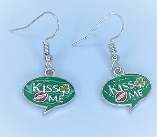 St. Patrick's Day Kiss Me Starlet Shimmer Earrings