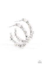 Load image into Gallery viewer, Let There Be Socialite White Hoop Earrings
