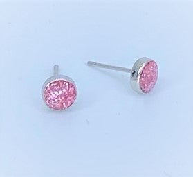 Glitter Pink Stud Starlet Shimmer Earrings