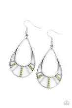 Load image into Gallery viewer, Line Crossing Sparkle Green Earrings
