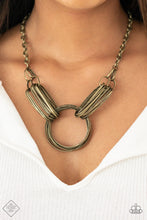 Load image into Gallery viewer, Lip Sync Links Brass Necklace
