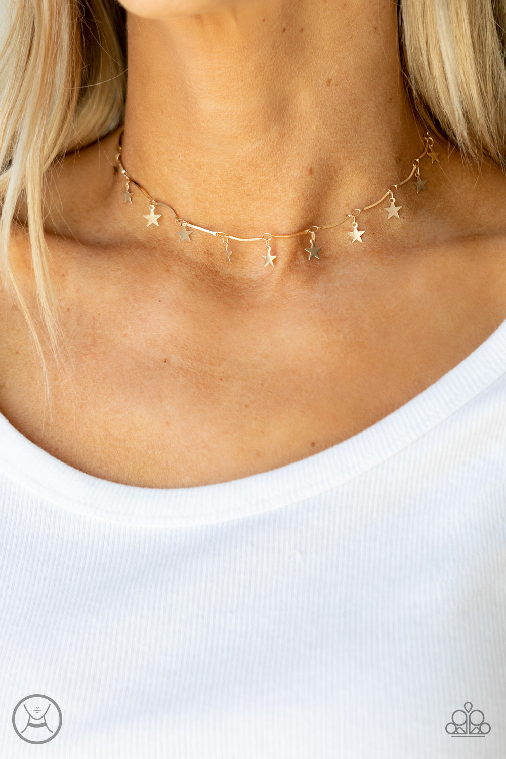 Little Miss Americana Gold Choker Necklace