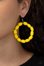 Load image into Gallery viewer, Living The Wood Life Yellow Earrings
