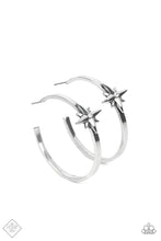 Load image into Gallery viewer, Lone Star Shimmer White Hoop Earrings
