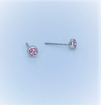 Pink Rhinestone Small Cluster Starlet Shimmer Earrings