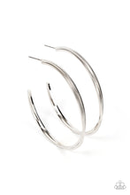 Load image into Gallery viewer, Monochromatic Curves Silver Hoop Earrings
