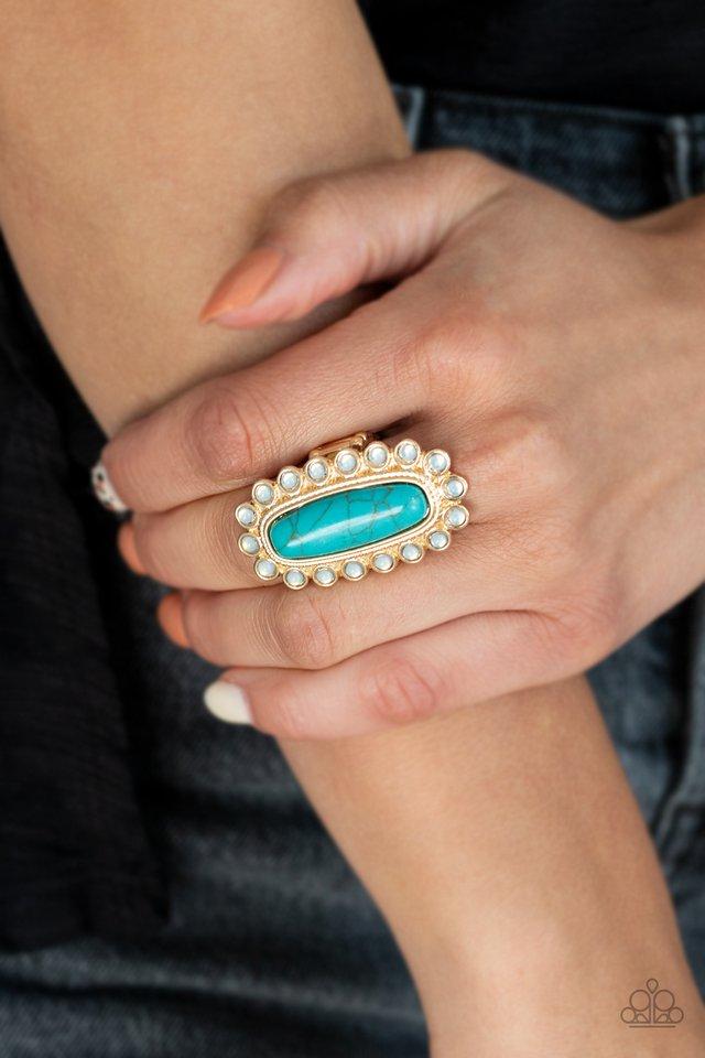 Mystic Blue Oasis Gold Ring