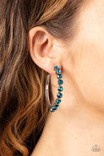 Load image into Gallery viewer, Photo Finish Blue Hoop Earrings
