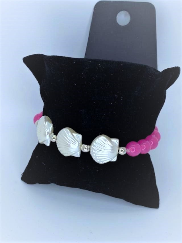 Seashells Pink Stretch Starlet Shimmer Bracelet