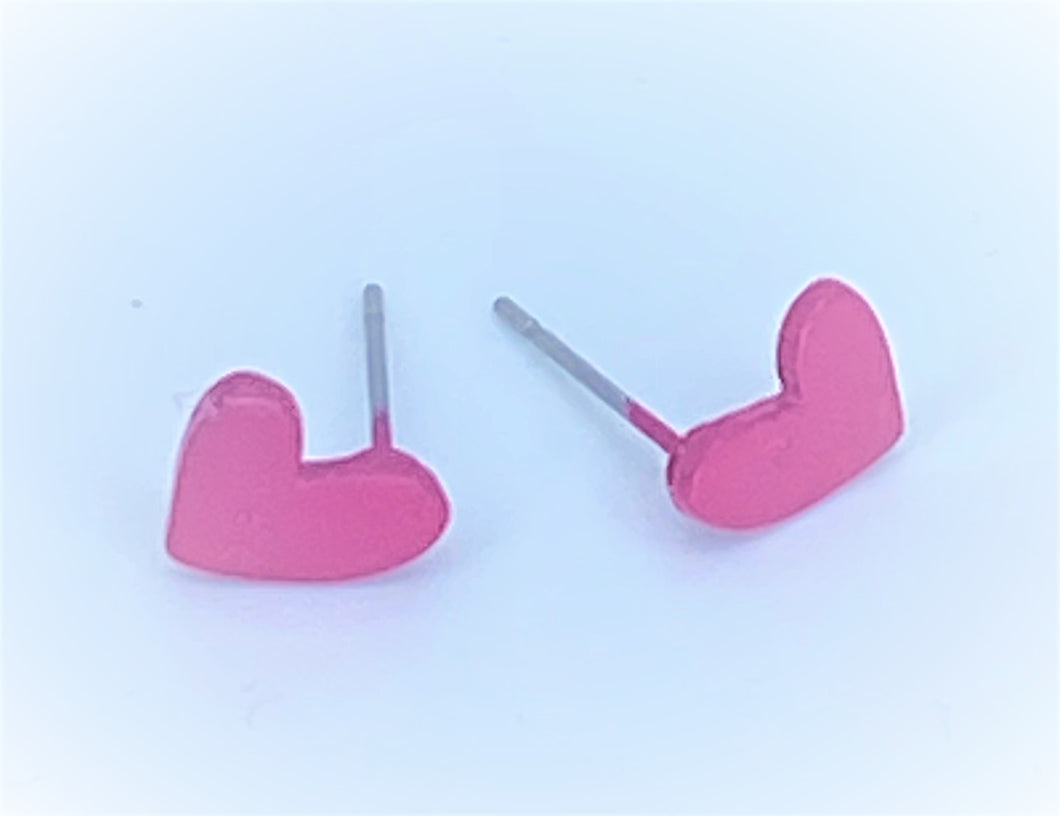 Simple Heart Pink Starlet Shimmer Earrings