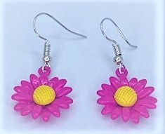 Flower Dangle Pink Starlet Shimmer Earrings