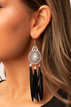 Load image into Gallery viewer, Pretty in Plumes Black Earrings
