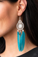 Load image into Gallery viewer, Pretty in Plumes Blue Earrings
