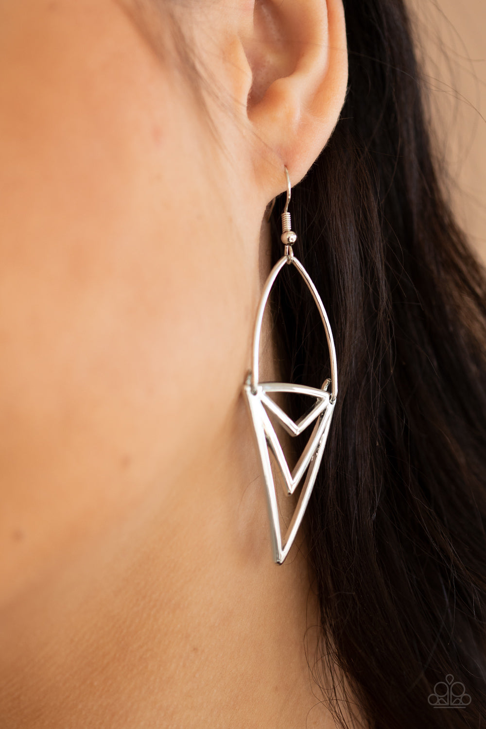 Proceed With Caution Silver Earrings