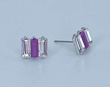 Crystal Bars Purple Starlet Shimmer Earrings