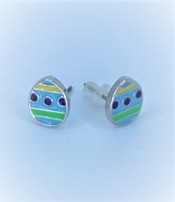 Easter Egg Purple Polka Dot Starlet Shimmer Earrings
