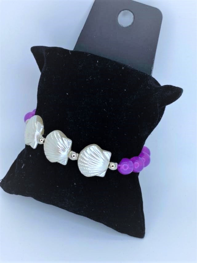 Seashells Purple Stretch Starlet Shimmer Bracelet