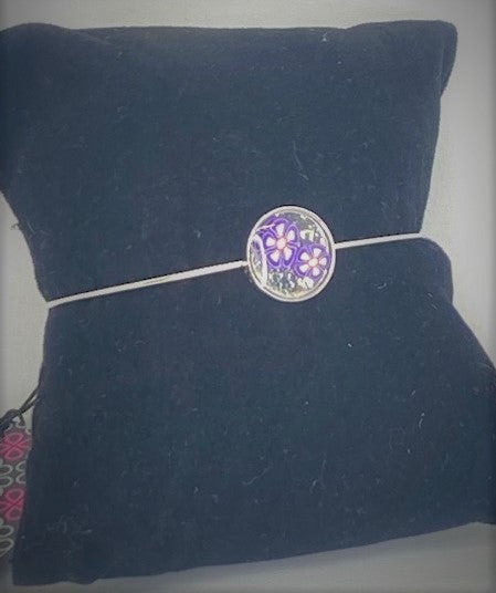 Flower Purple Starlet Shimmer Cuff Bracelet