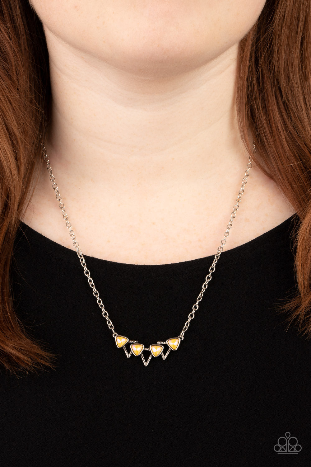 Pyramid Prowl Yellow Necklace
