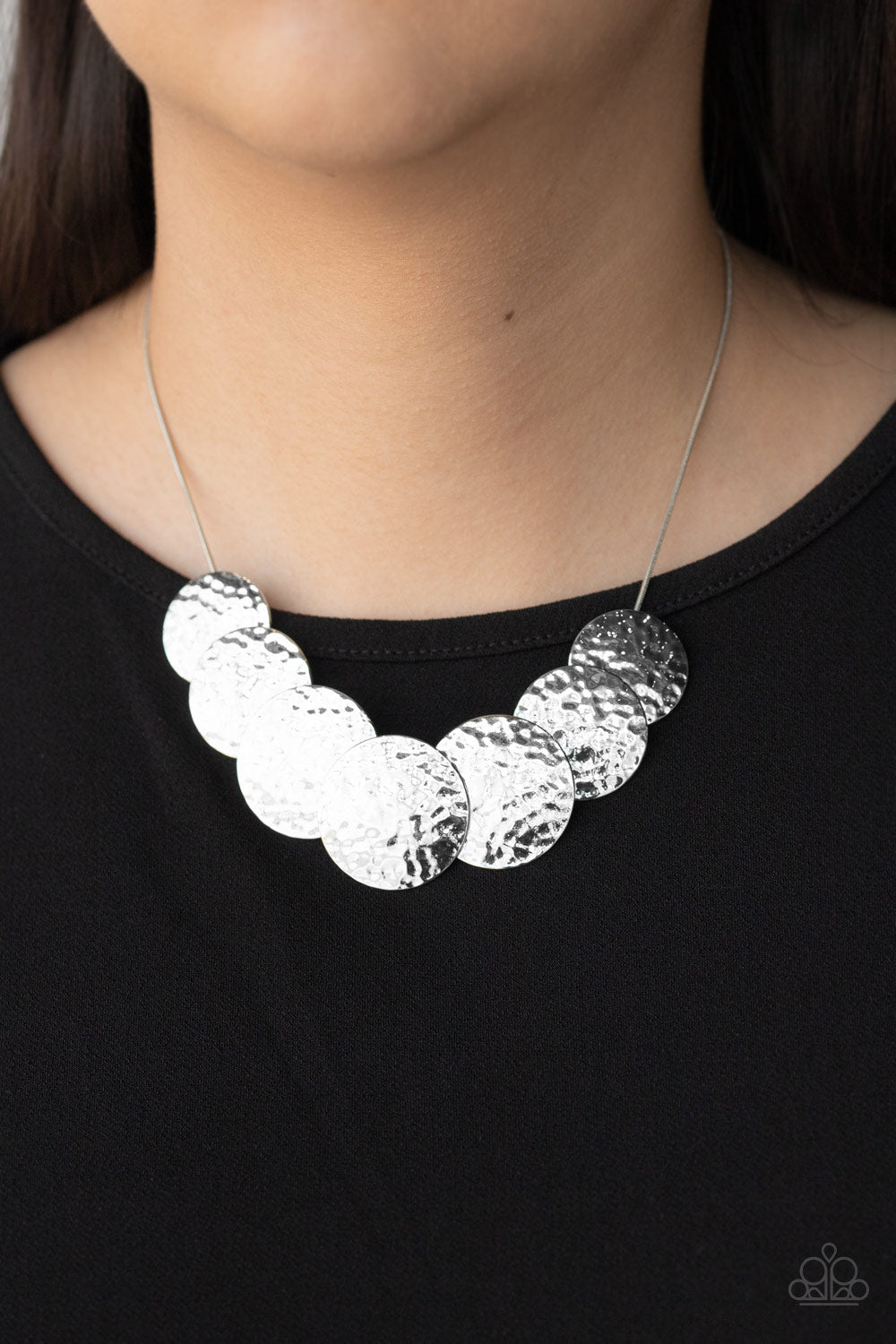 Radial Waves Silver Necklace