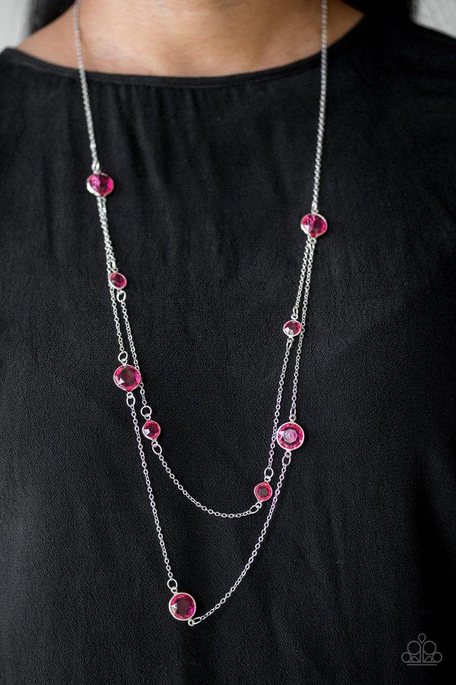 Raise Your Glass Pink Necklace