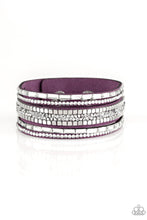 Load image into Gallery viewer, Rebel In Rhinestones Purple Urban Wrap Bracelet
