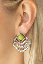 Load image into Gallery viewer, Rebel Ripple Green Post Earrings

