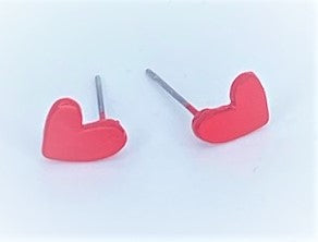 Simple Heart Red Starlet Shimmer Earrings