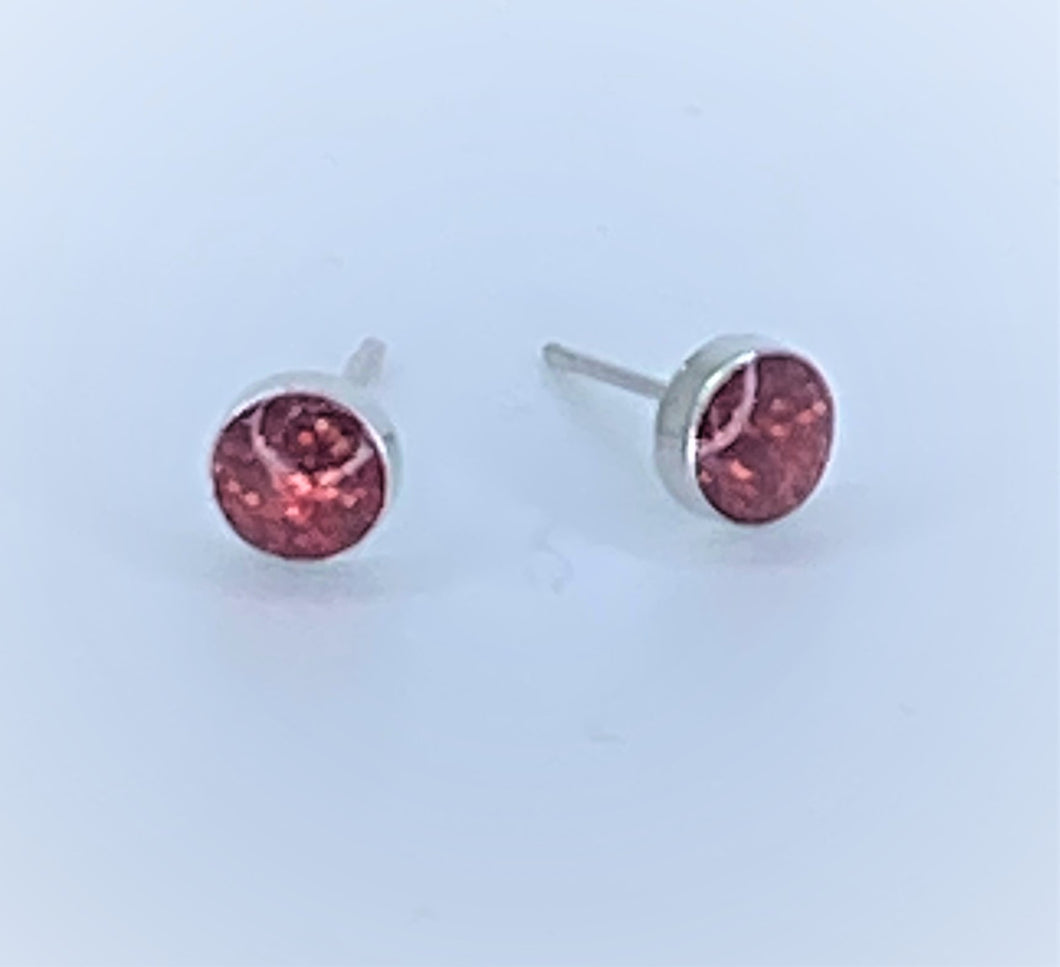 Glitter Red Stud Starlet Shimmer Earrings