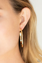 Load image into Gallery viewer, Reporting For Duty Gold Hoop Earrings
