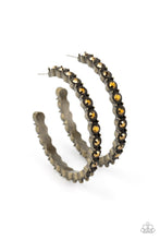 Load image into Gallery viewer, Rhinestone Studded Sass Brass Hoop Earrings
