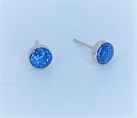 Glitter Royal Blue Stud Starlet Shimmer Earrings