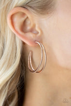 Load image into Gallery viewer, Rustic Curves Rose Gold Hoop Earrings
