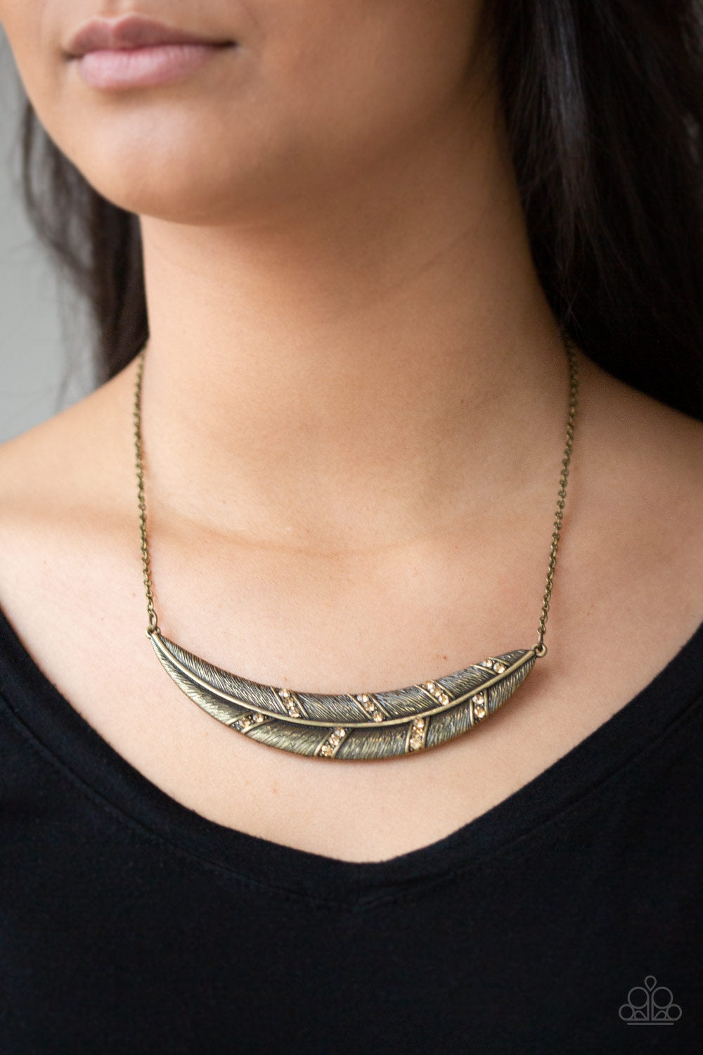 Say You Quill Brass Necklace