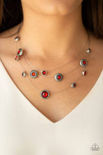 Load image into Gallery viewer, Sheer Thing! Red Rhinestone Floating Necklace
