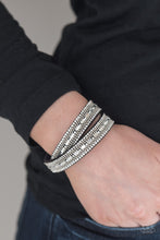 Load image into Gallery viewer, Shimmer and Sass Black Urban Wrap Bracelet
