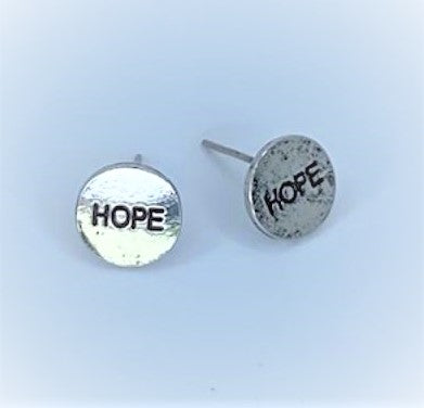 Inspirational Hope Silver Starlet Shimmer Earrings