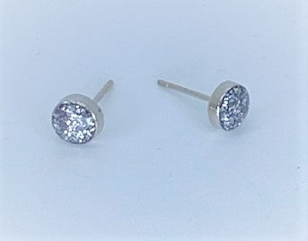 Glitter Silver Stud Starlet Shimmer Earrings