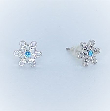 Snowflake Blue Rhinestone Starlet Shimmer Earrings