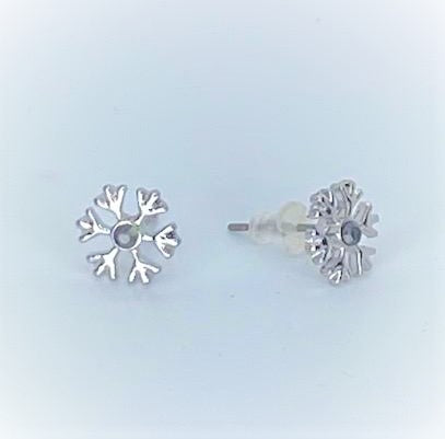 Snowflake Hematite Rhinestone Starlet Shimmer Earrings