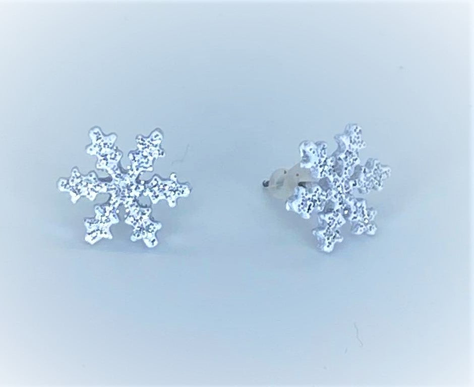 Snowflake White Starlet Shimmer Earrings